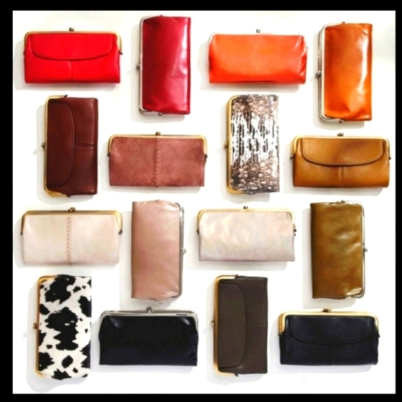 HOBO Int'l Caramel with Patterned Contrast Stitching Leather 'Lauren' Wallet - Picture 10 of 12